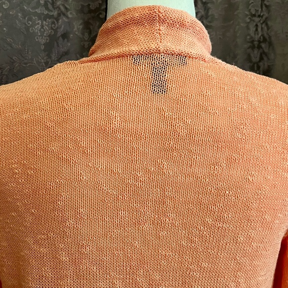 Eileen Fisher Creamsicle/Melon Tone Linen Blend Cardigan Petite Small - Picture 6 of 8